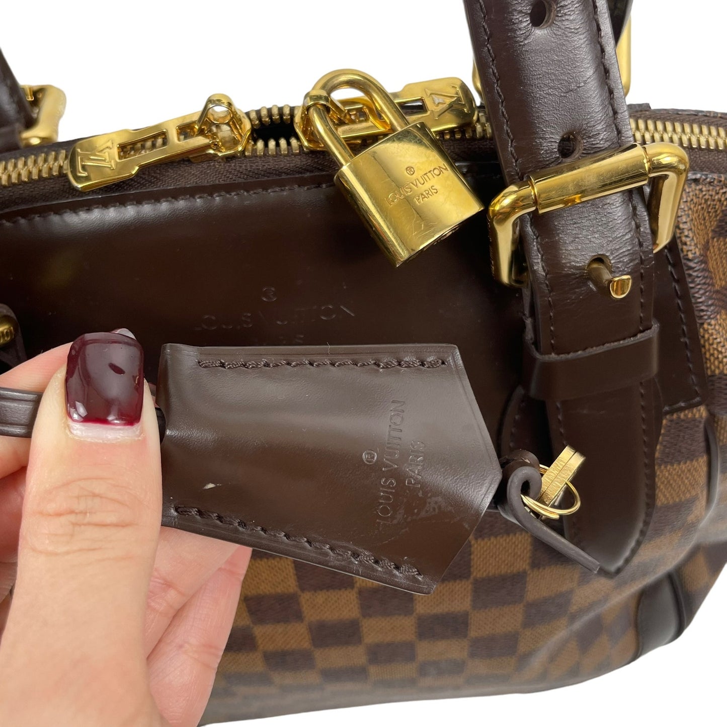 Louis Vuitton Damier Ebene Verona MM Shoulder Bag Brown