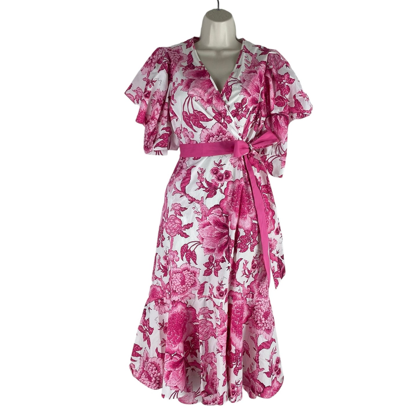 Diane von Furstenberg Annabeth Dress Willow Floral Ivory Pink DVF Size 6