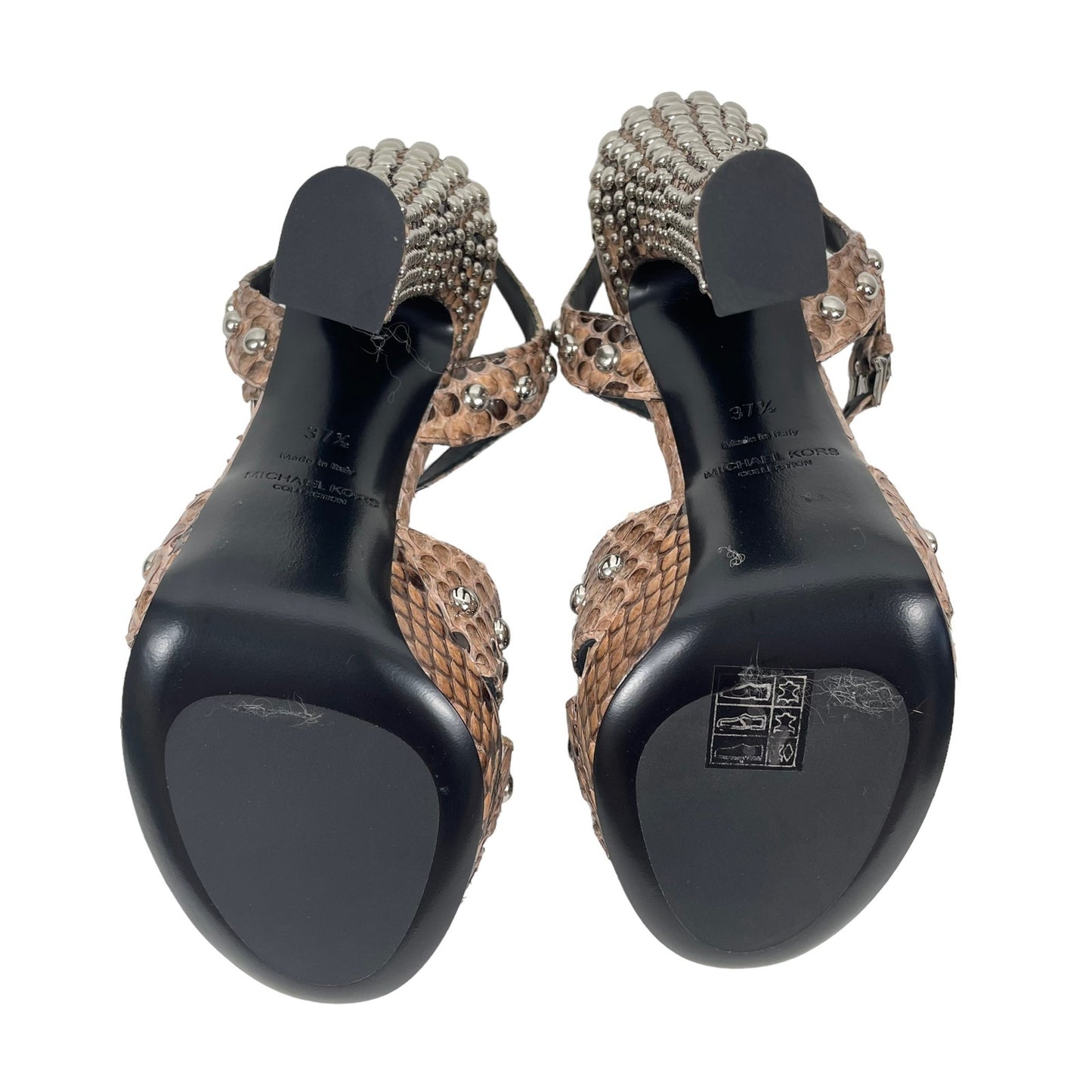 NEW Michael Kors Rosanna Sandals Genuine Python Studded Size 37.5