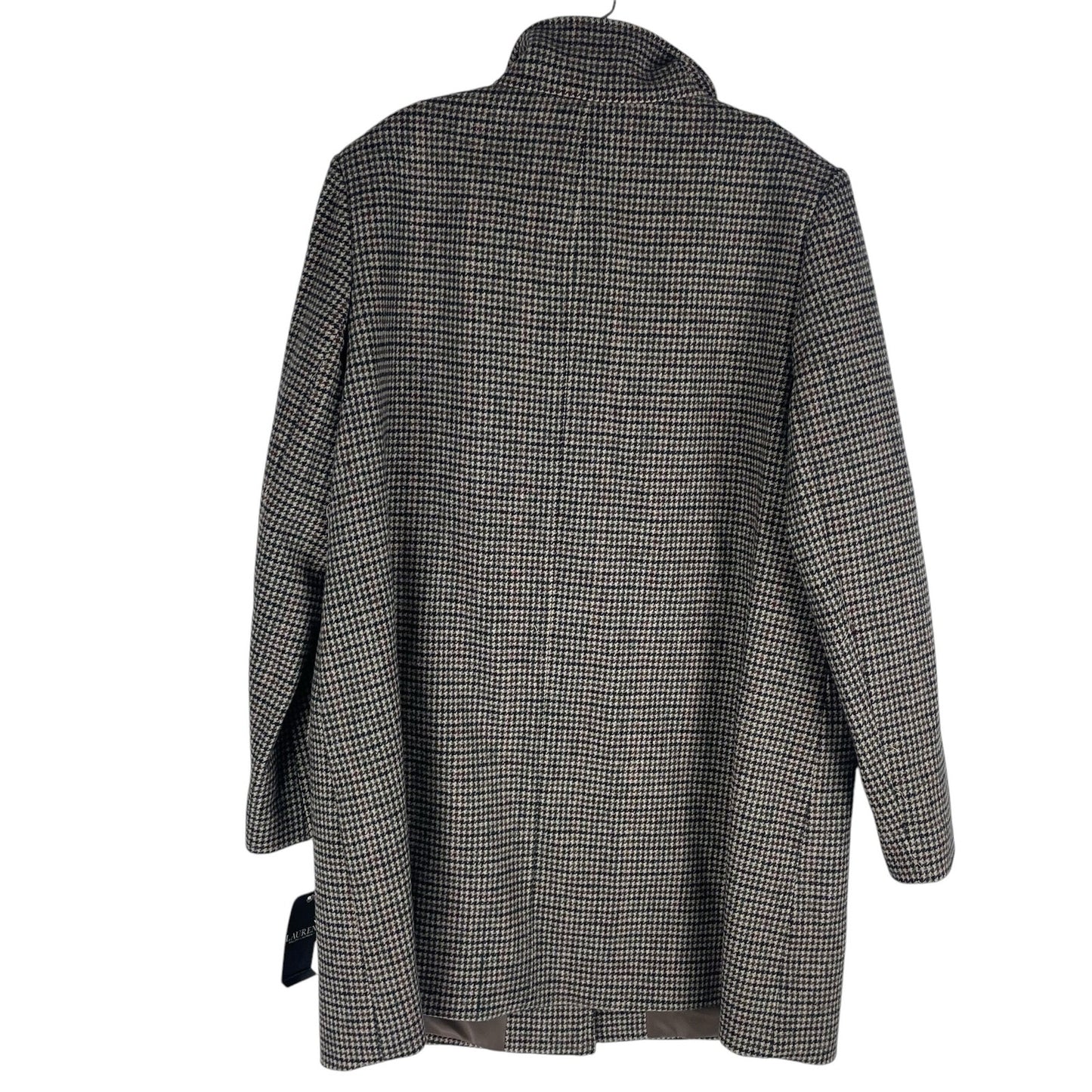 Lauren Ralph Lauren Tab Front Wool Coat Merlot Houndstooth Size 18