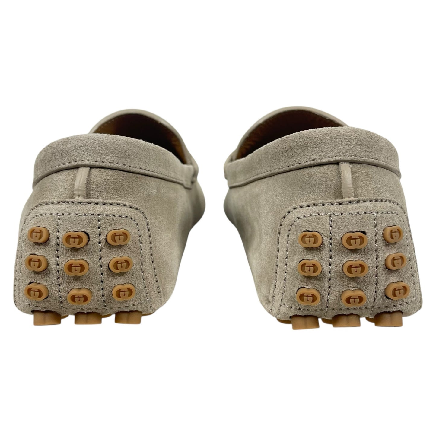 Gucci Horsebit Suede Driver Loafers Moccasin Oatmeal Beige Size 8 US 8.5