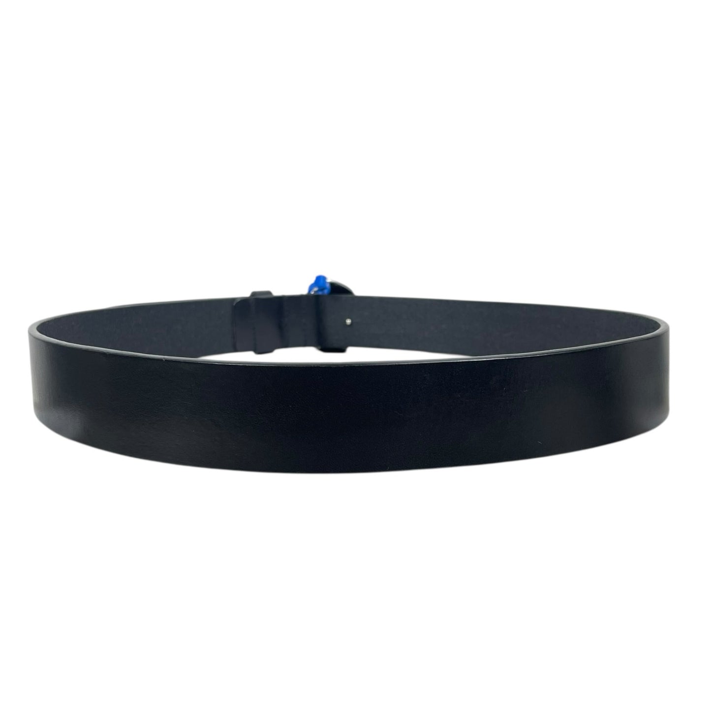 Alexander Mcqueen 3D Skull Black Leather Belt Silver Bucklet Size 90/36