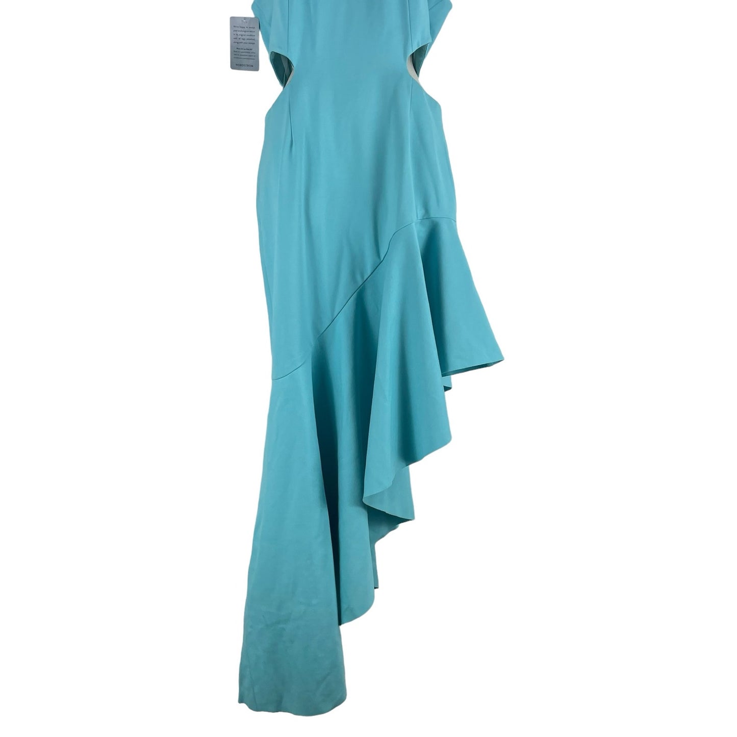 Elliatt Spectar Waist Cutout Gown Dress Asymmetrical Hem Blue Size L