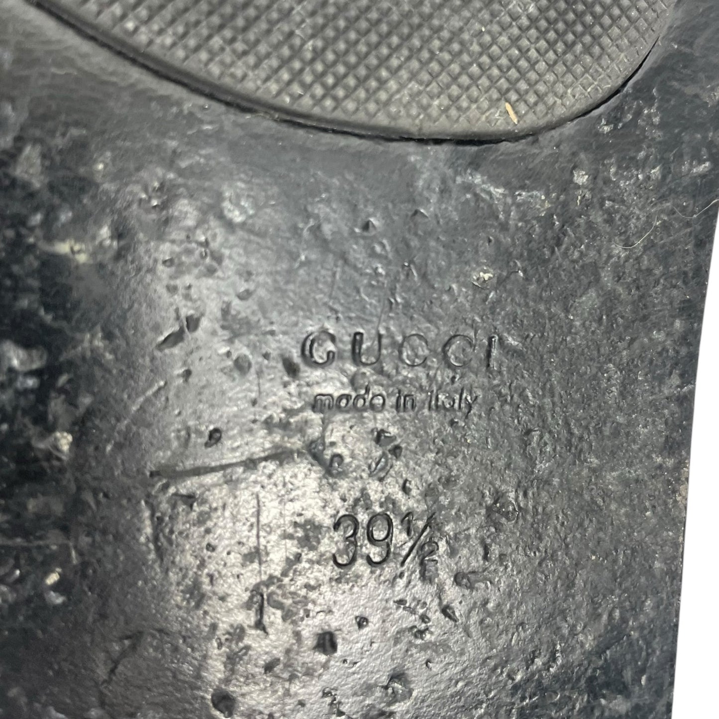 Gucci Leather Thong Sandals with Double GG Logo Black Size 39.5
