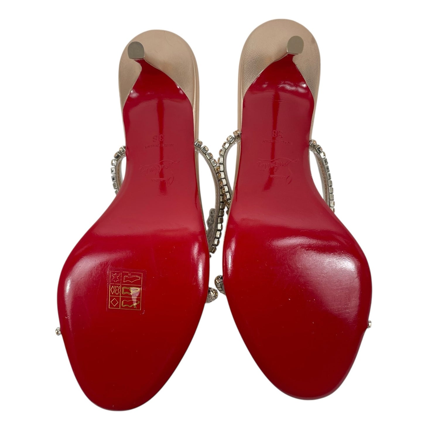 Christian Louboutin Just Queen 70 Crystal Mule Sandal Gold Size 38