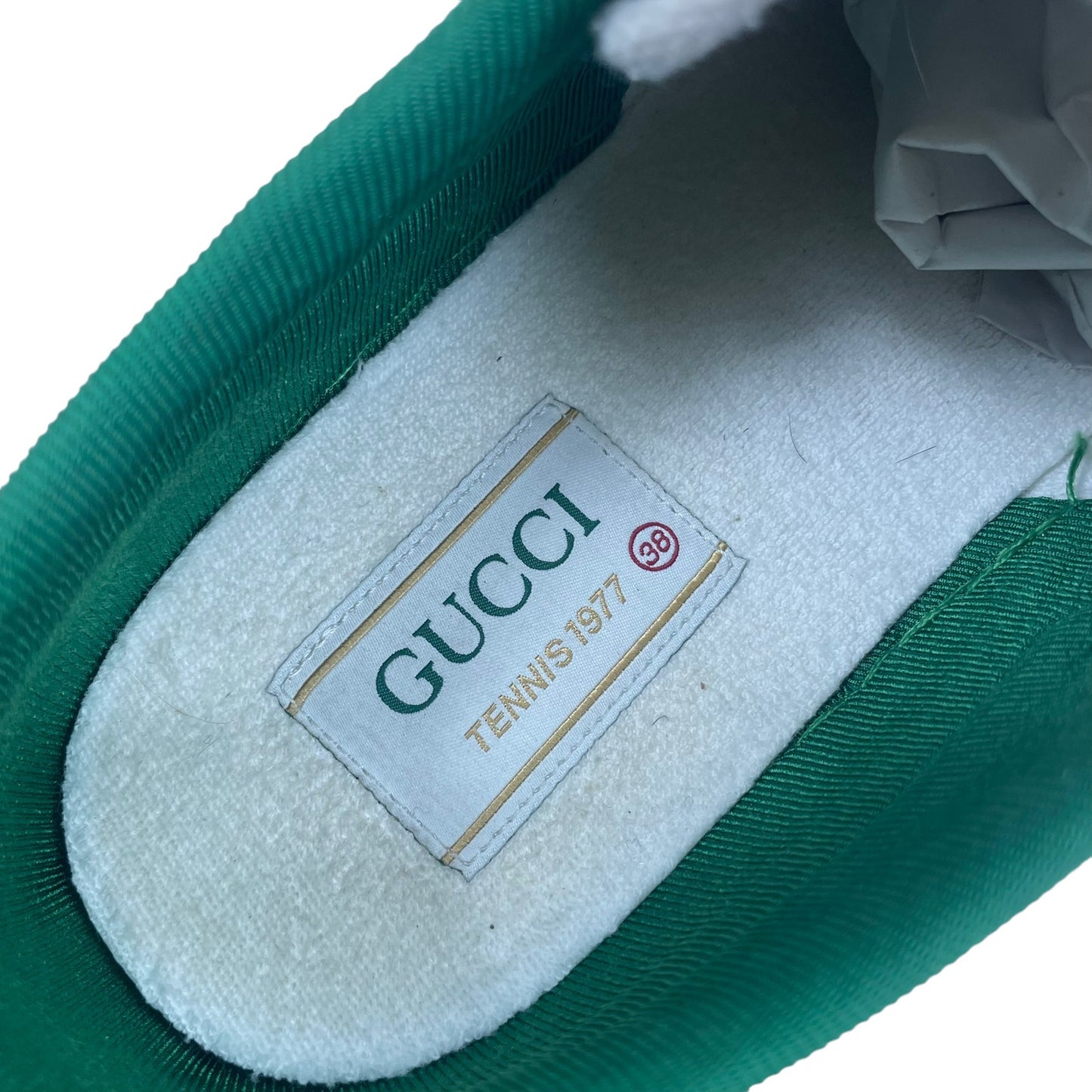 Gucci GG Tennis 1977 Sneakers Lace Up Beige Ebony Original Size 38