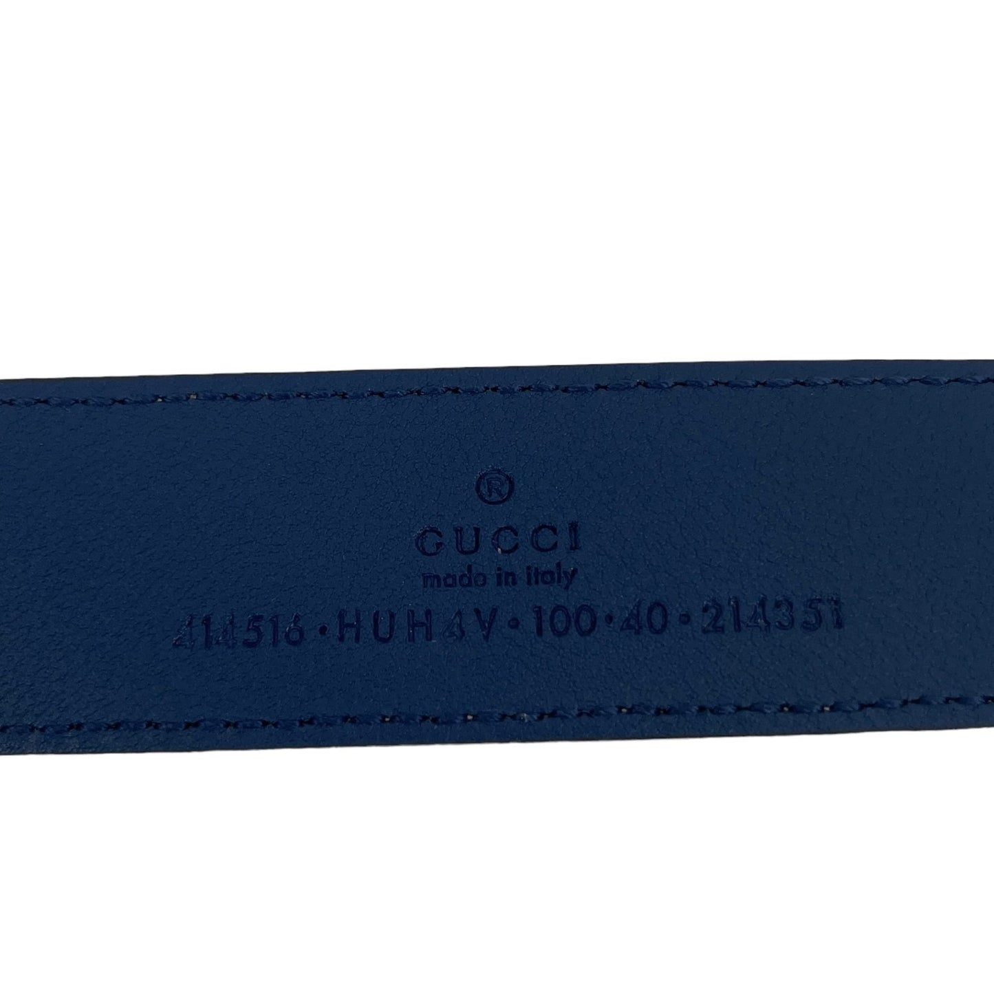 NEW Gucci Supreme Marmot GG Monogram Leather Belt Blue Beige Size 100/40