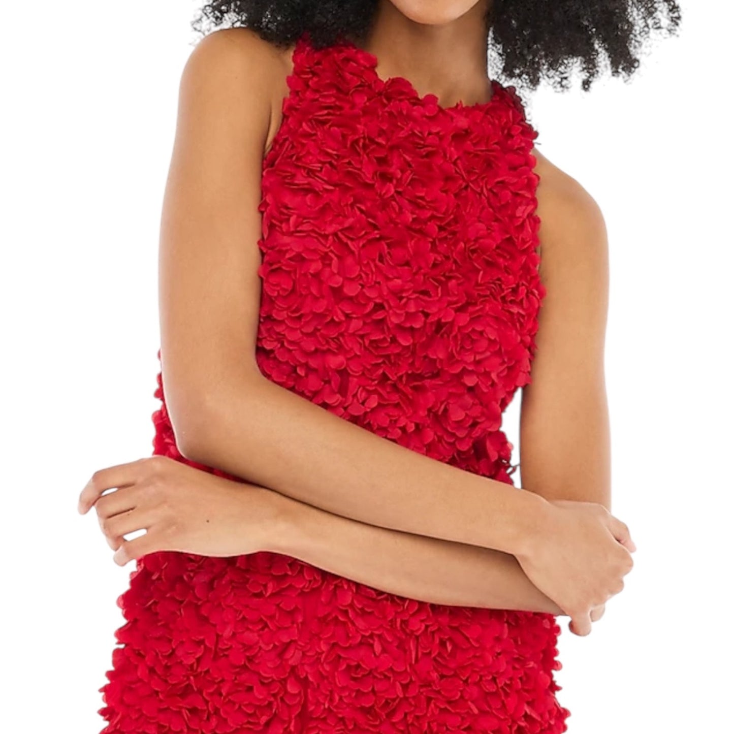J. Crew Rosette 3D Flower Petal Mini Dress Ruby Red Size 2