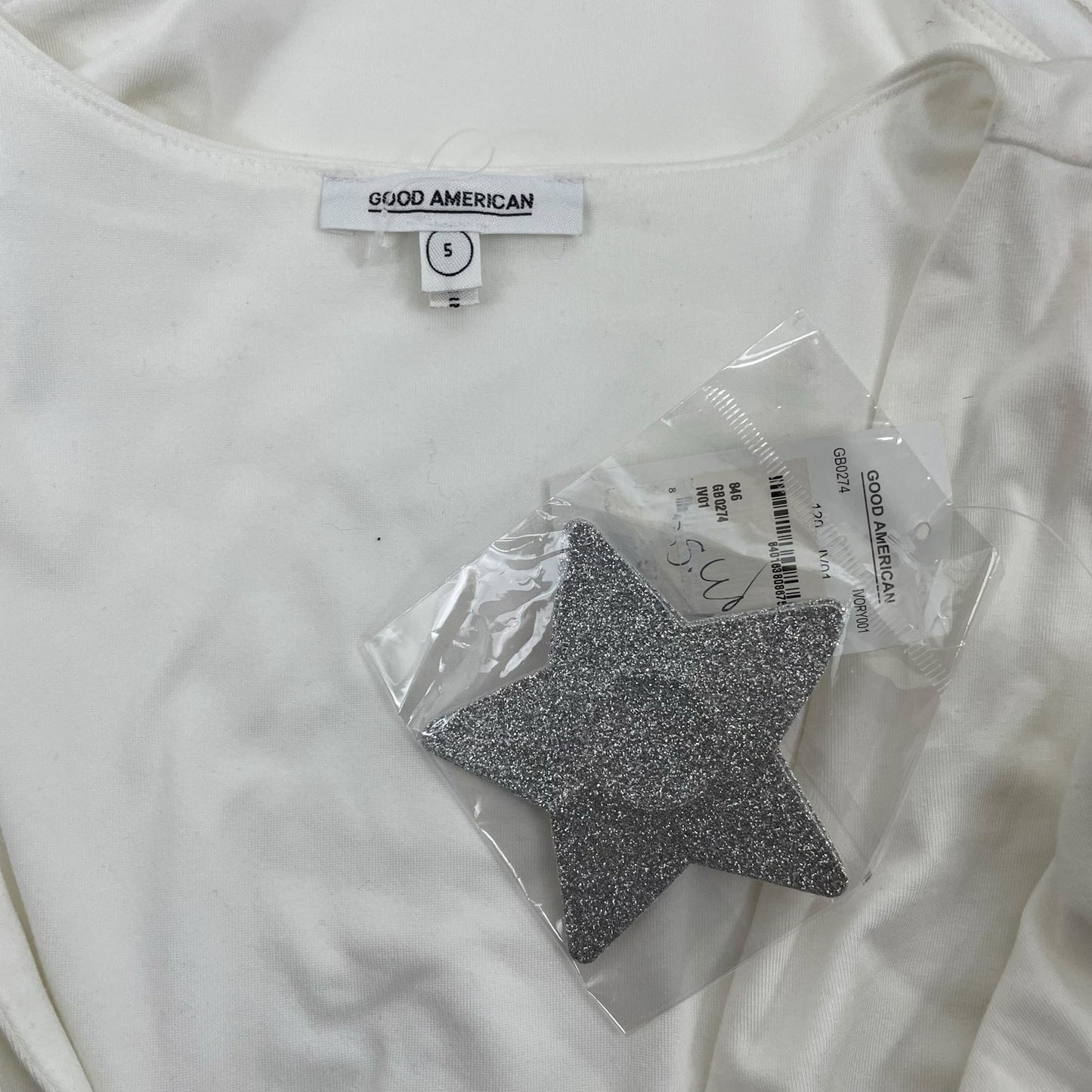 Good American Good Body Power Shoulder Bodysuit Ivory Size 5/ 2X