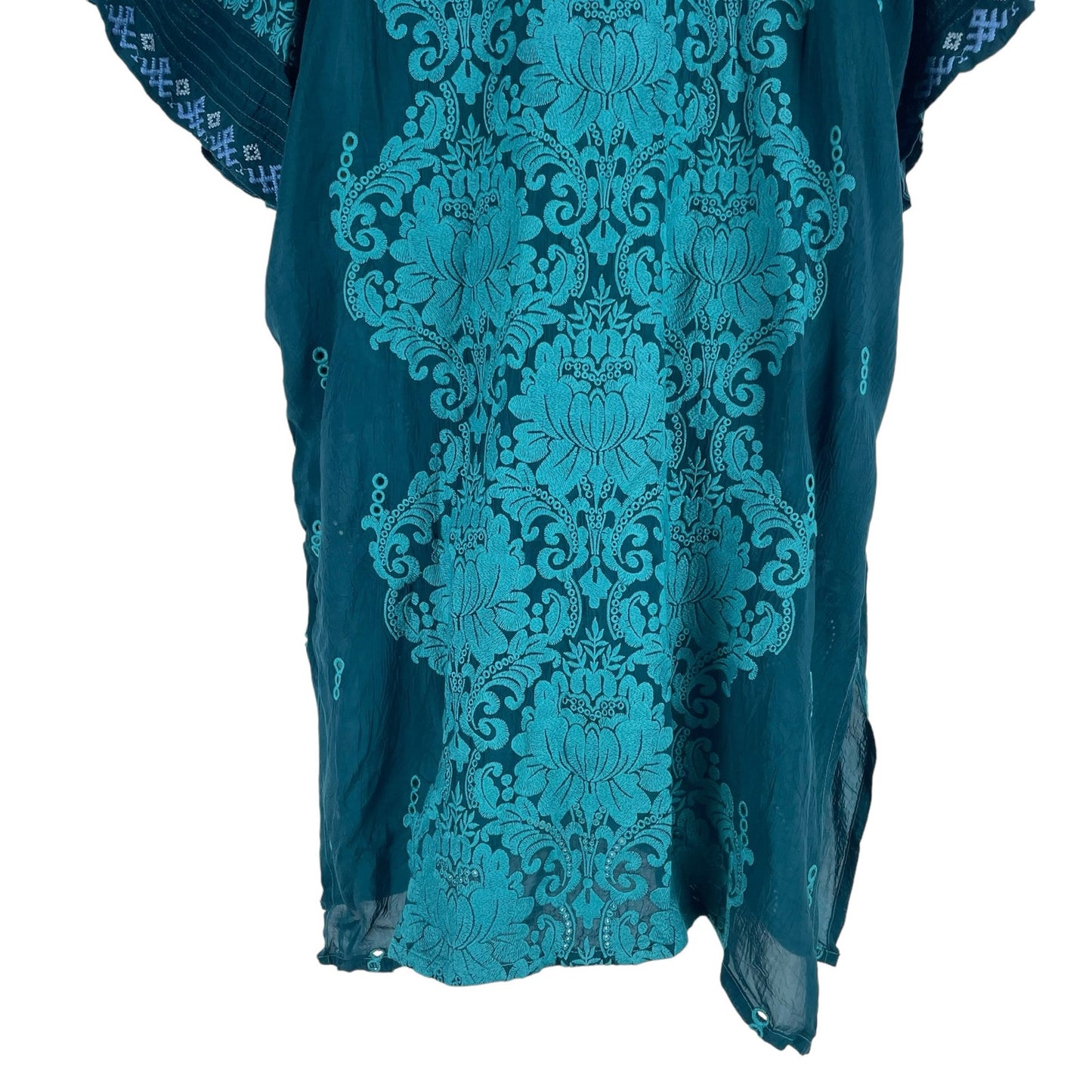Johnny Was Bellamo Verona Kimono Jacket Embroidery Lakeside Blue Size S