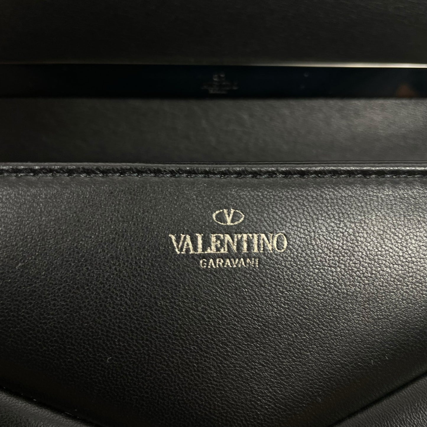Valentino Garavani One Stud Small Top Handle Leather Flap Bag Black