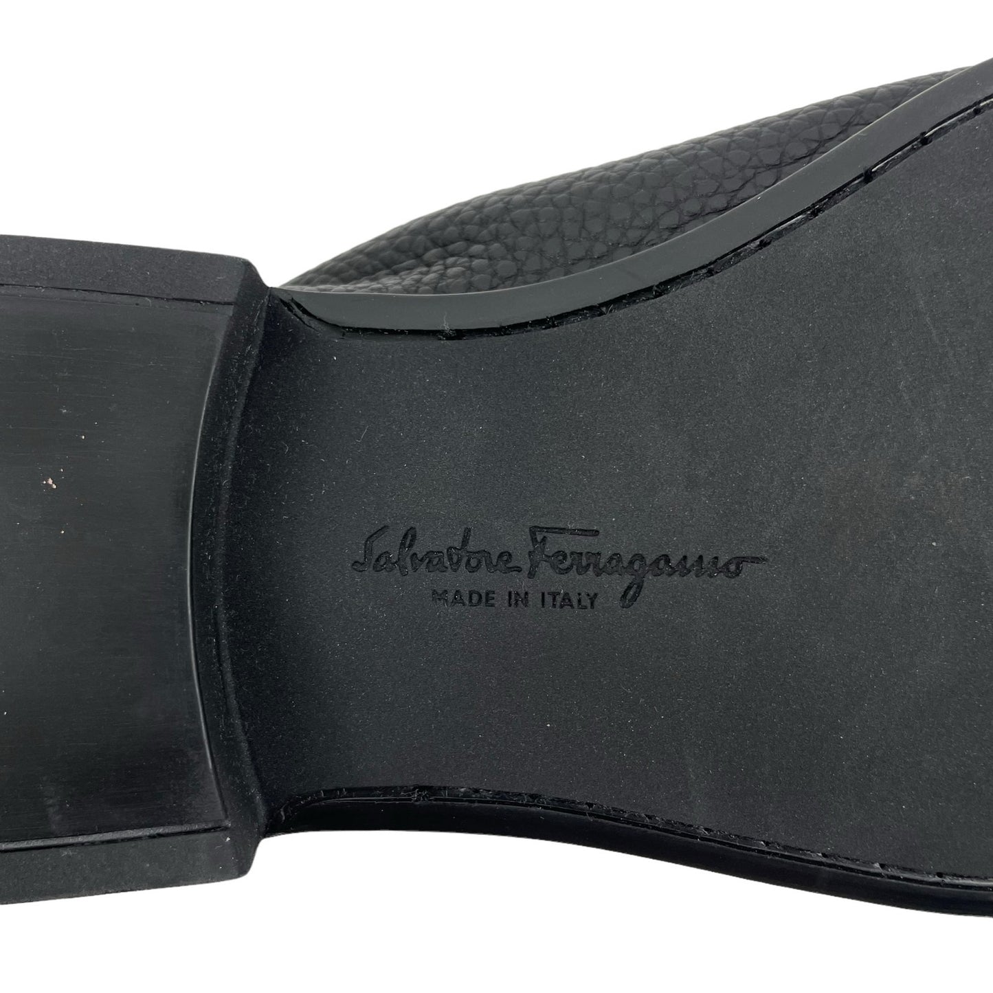 Salvatore Ferragamo Grandioso Gancini Leather Loafers Black Men Size 8.5EE
