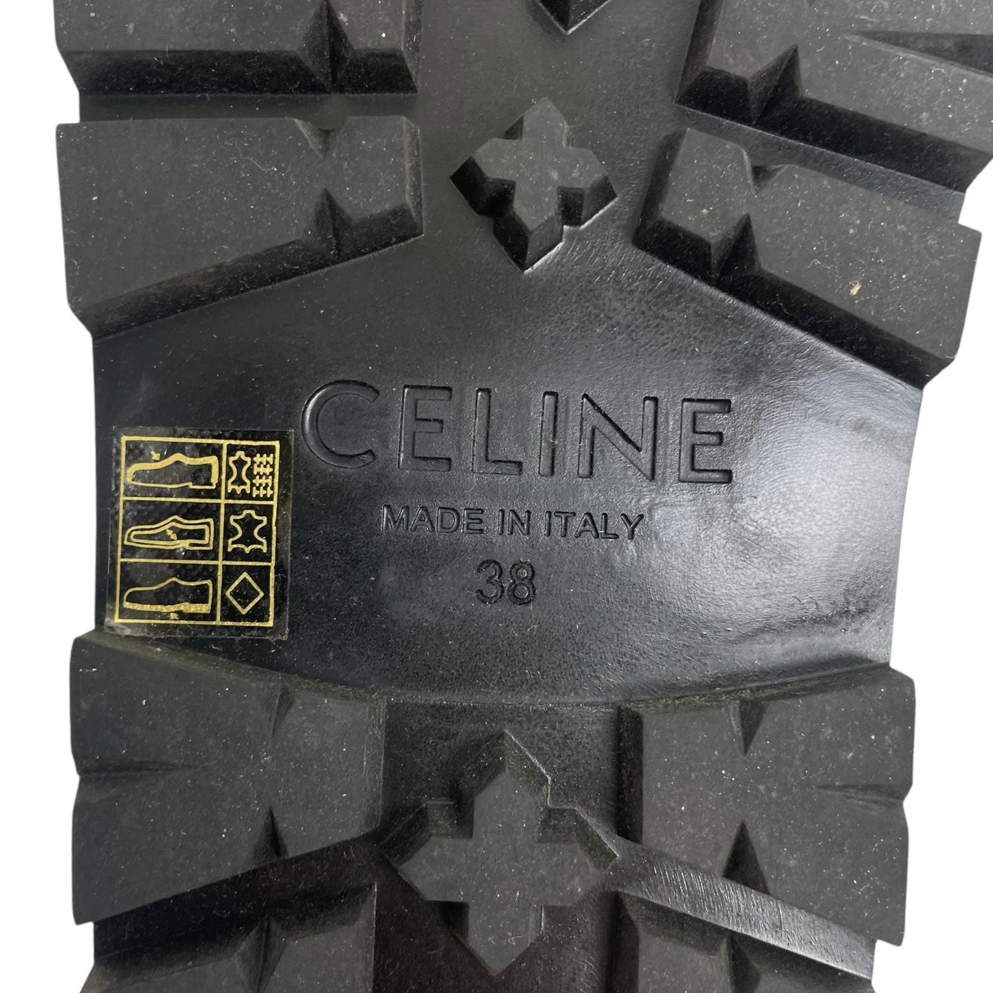 Celine Outdoor Bulky 45mm Calfskin Platform Sandal Lug Sole Black Size 38