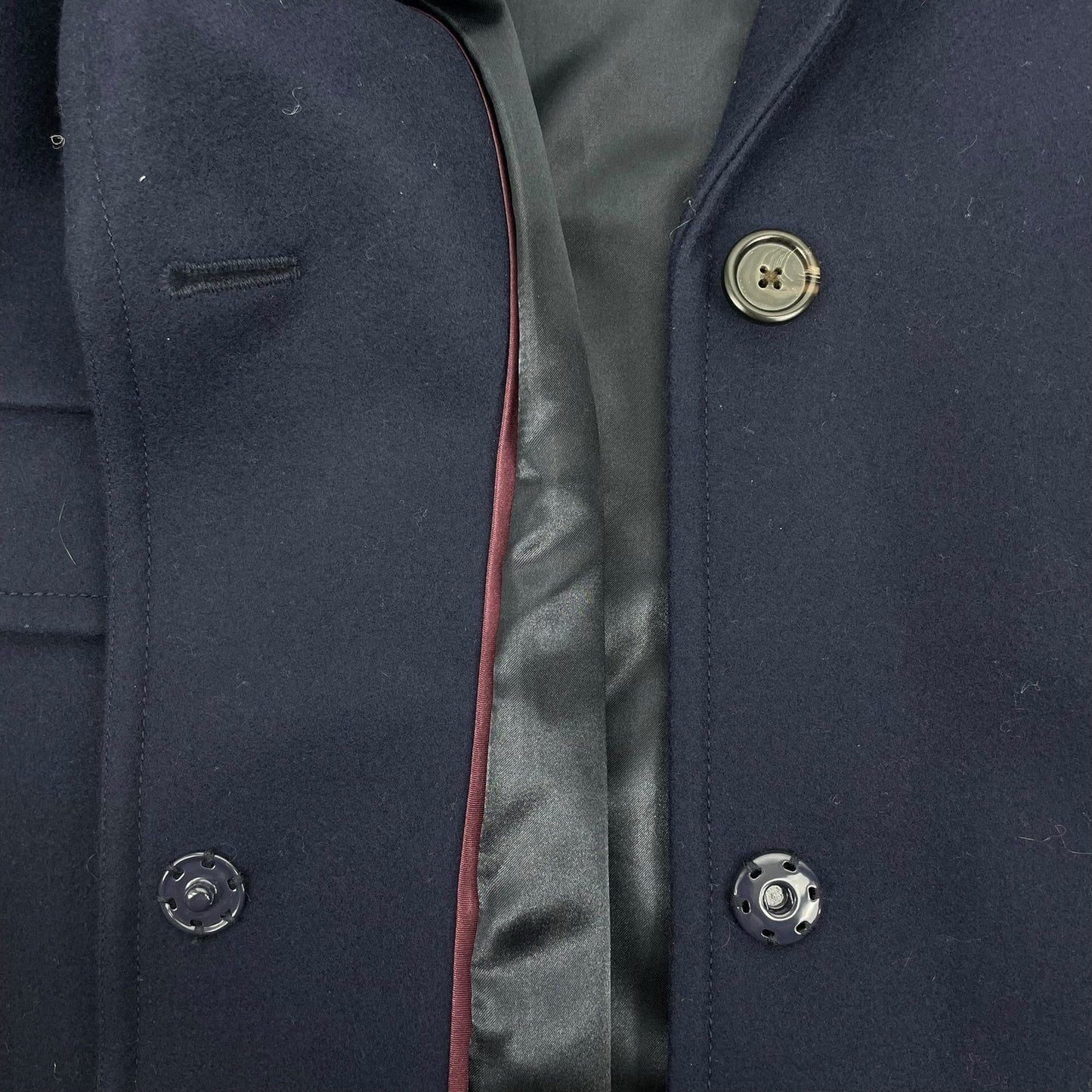 J. Crew Wool Blend Melton Boyfriend Coat One Button Navy Blue Size 12