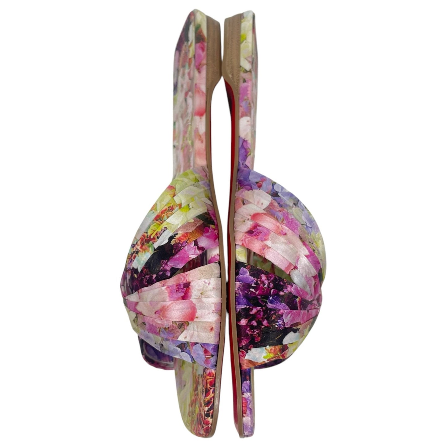 Christian Louboutin Nicol is Back Floral Satin Flat Slide Size 40