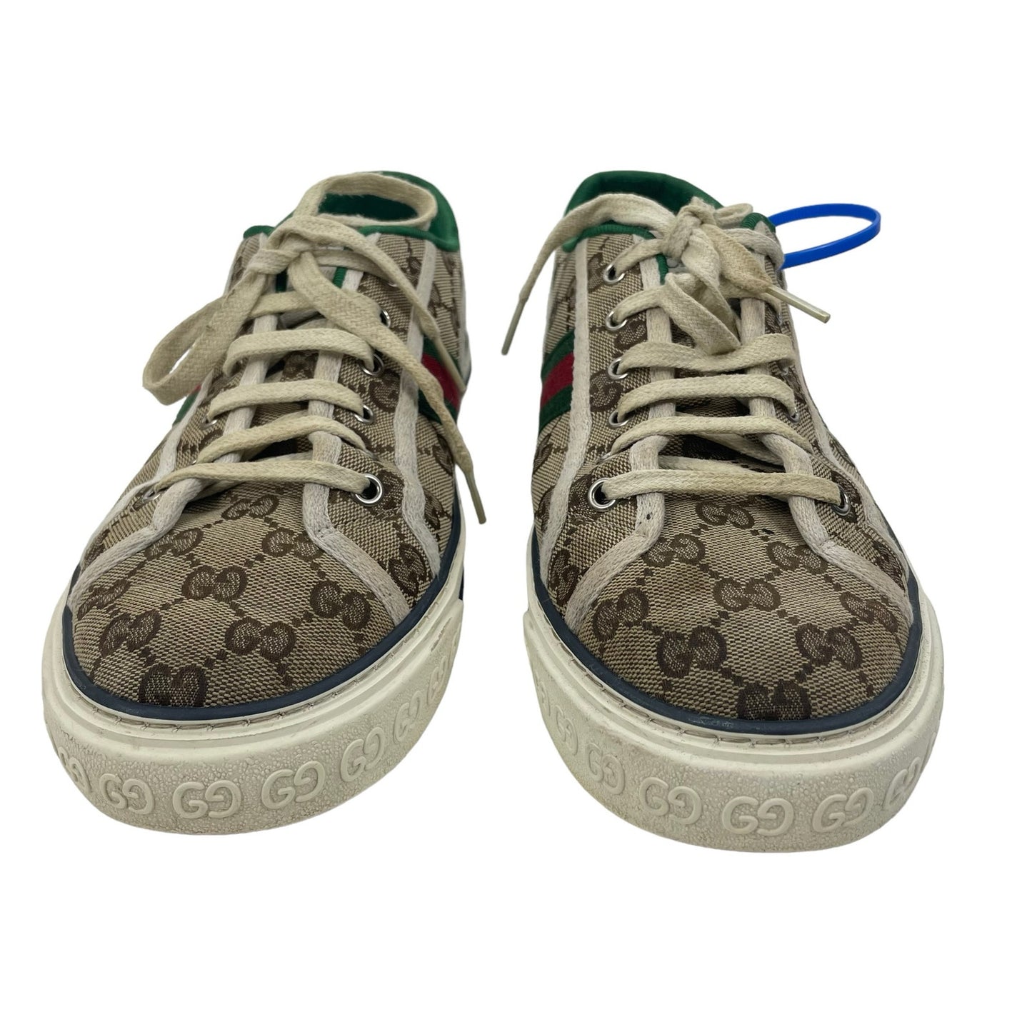 Gucci GG 1977 Tennis Sneakers Lace Up Beige Ebony Original Men Size 9