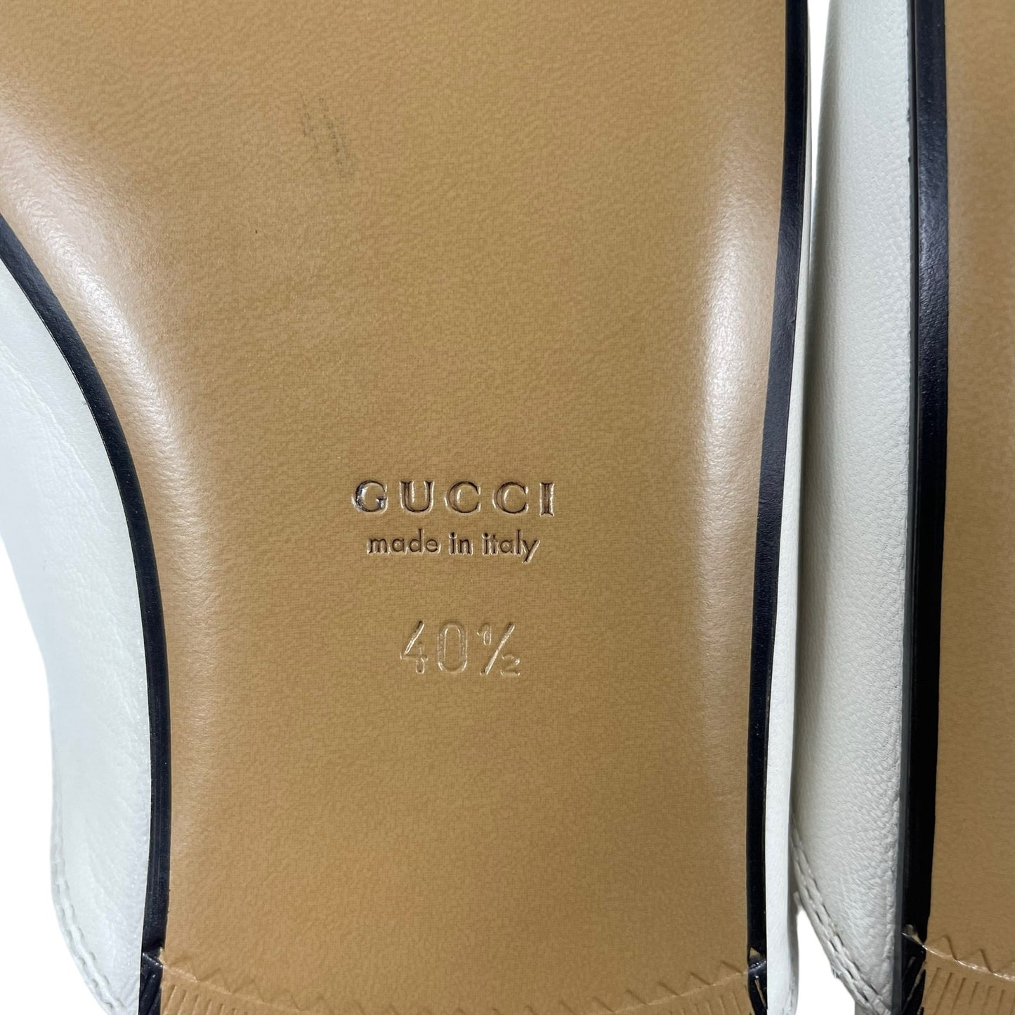Gucci Princetown Horsebit Slipper Mules White Leather Size 40.5