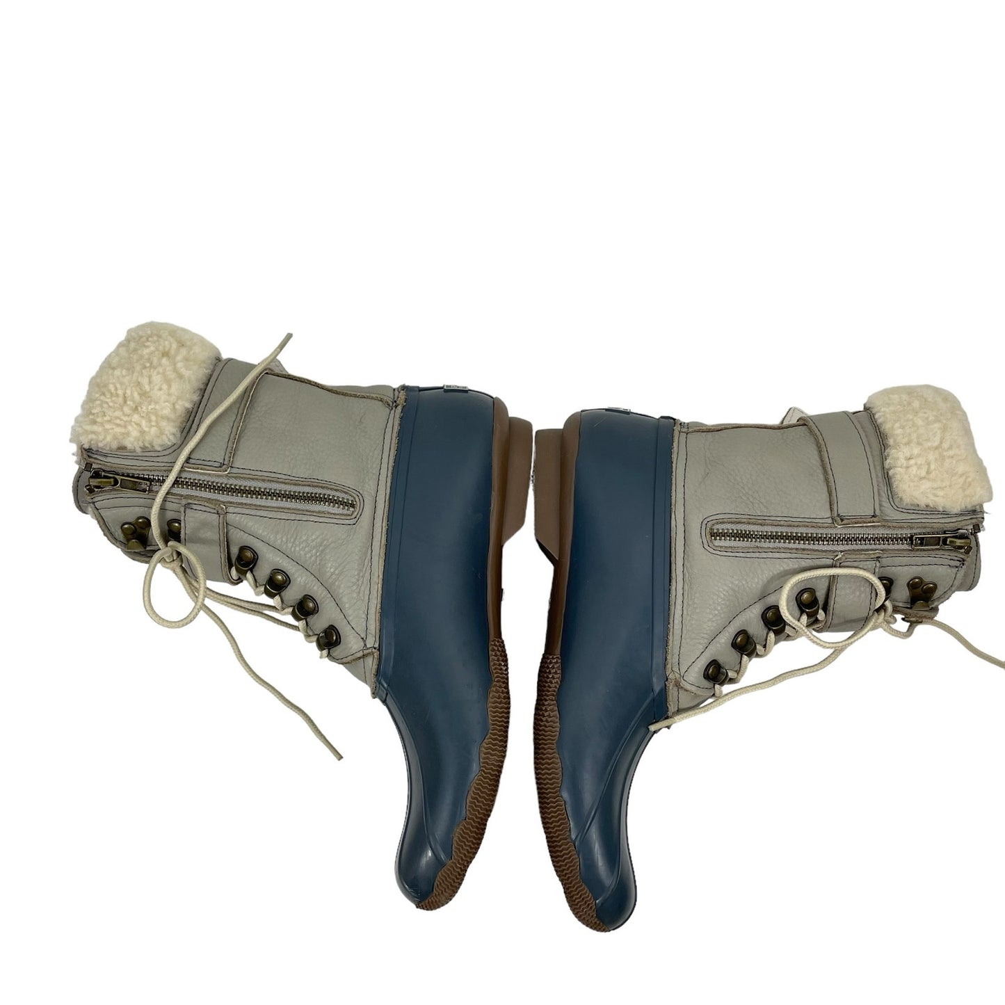 Sperry x J. Crew Shearwater Winter Duck Boots Gray Blue Size 9M