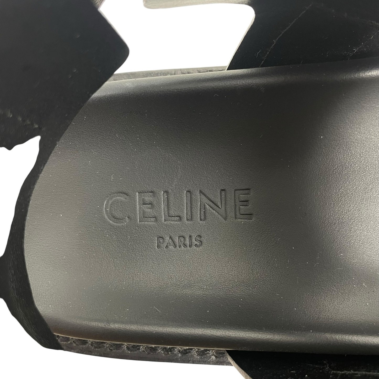 Celine Outdoor Bulky 45mm Calfskin Platform Sandal Lug Sole Black Size 38