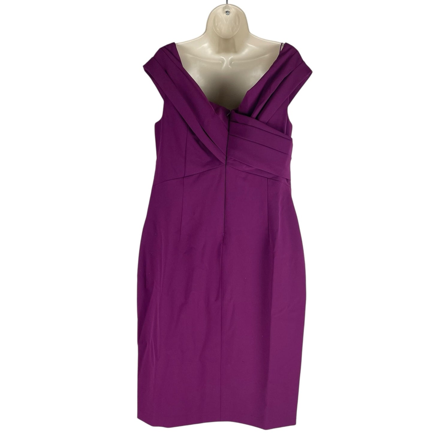 Lauren Ralph Lauren Crepe Off the Shoulder Cocktail Dress Plum Size 14