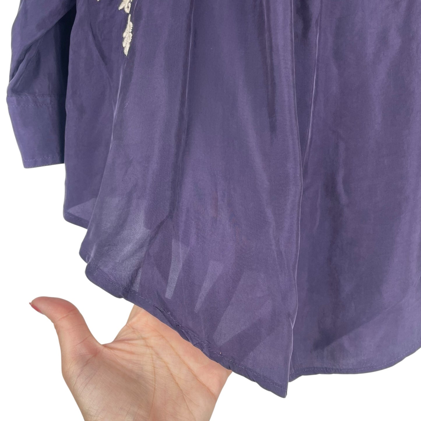Johnny Was Curacao Floral Embroidered Oversized Tunic Shirt Size XS