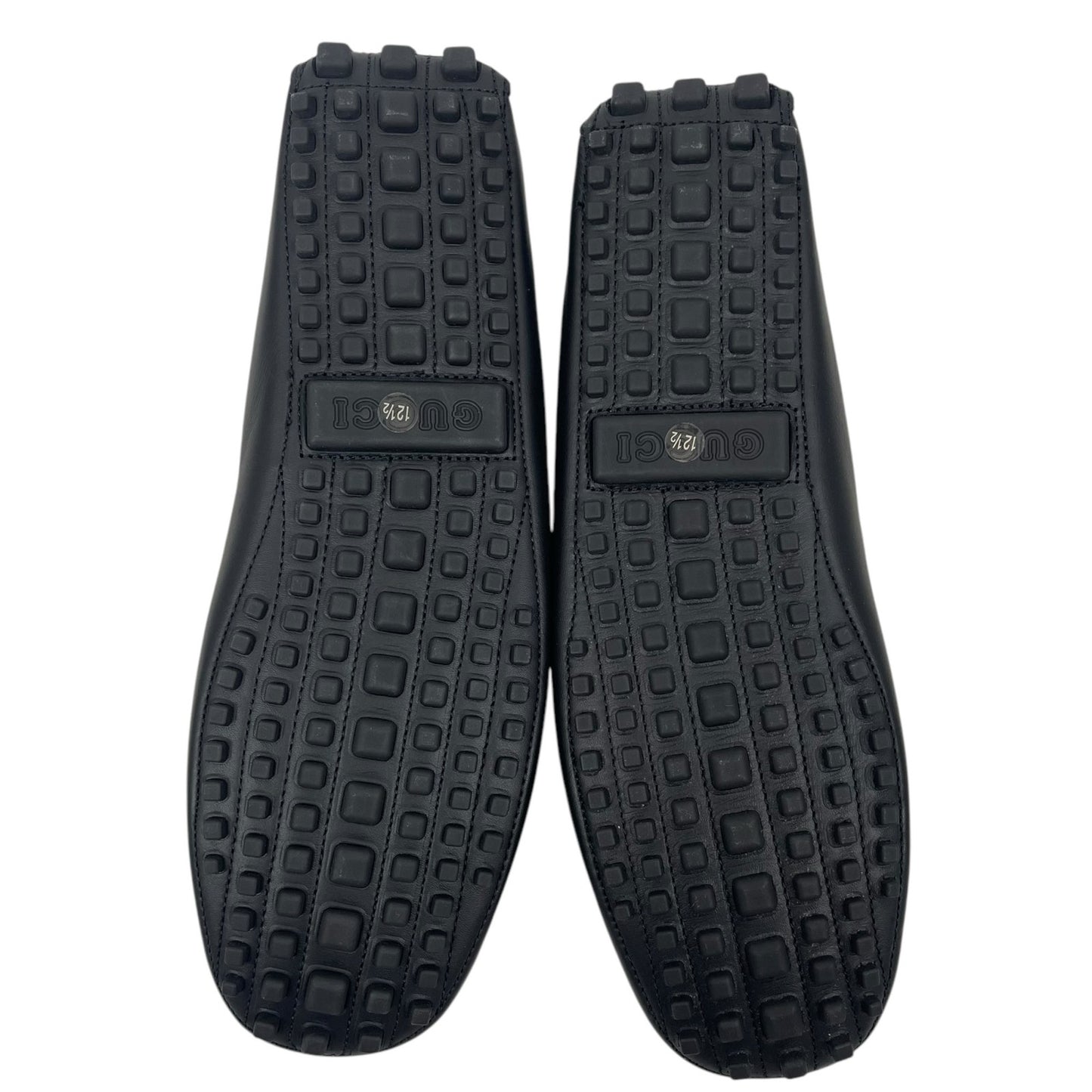 Gucci Ayrton Web GG Logo Horsebit Leather Driver Loafer Black Size 12.5
