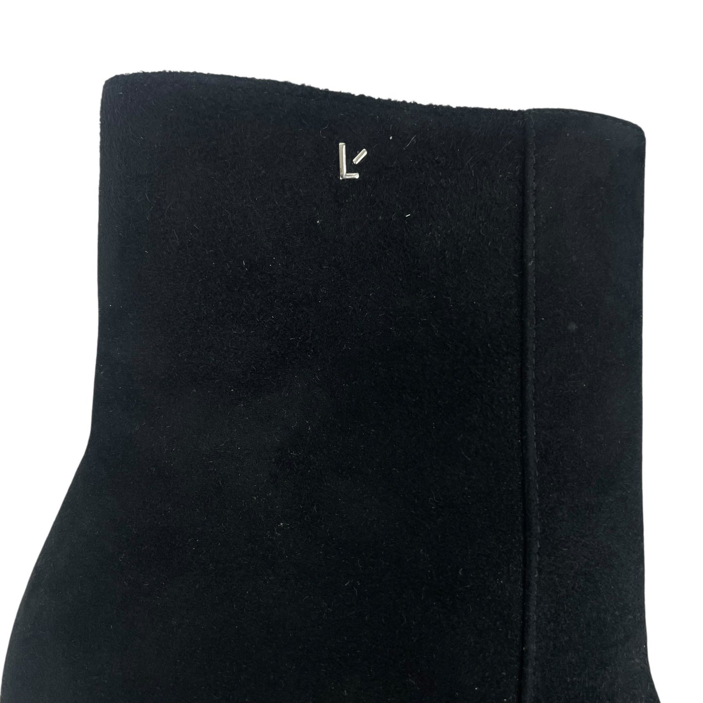 Larroude Alexis Suede Mirror Heel Ankle Boots Black Silver Size 7.5