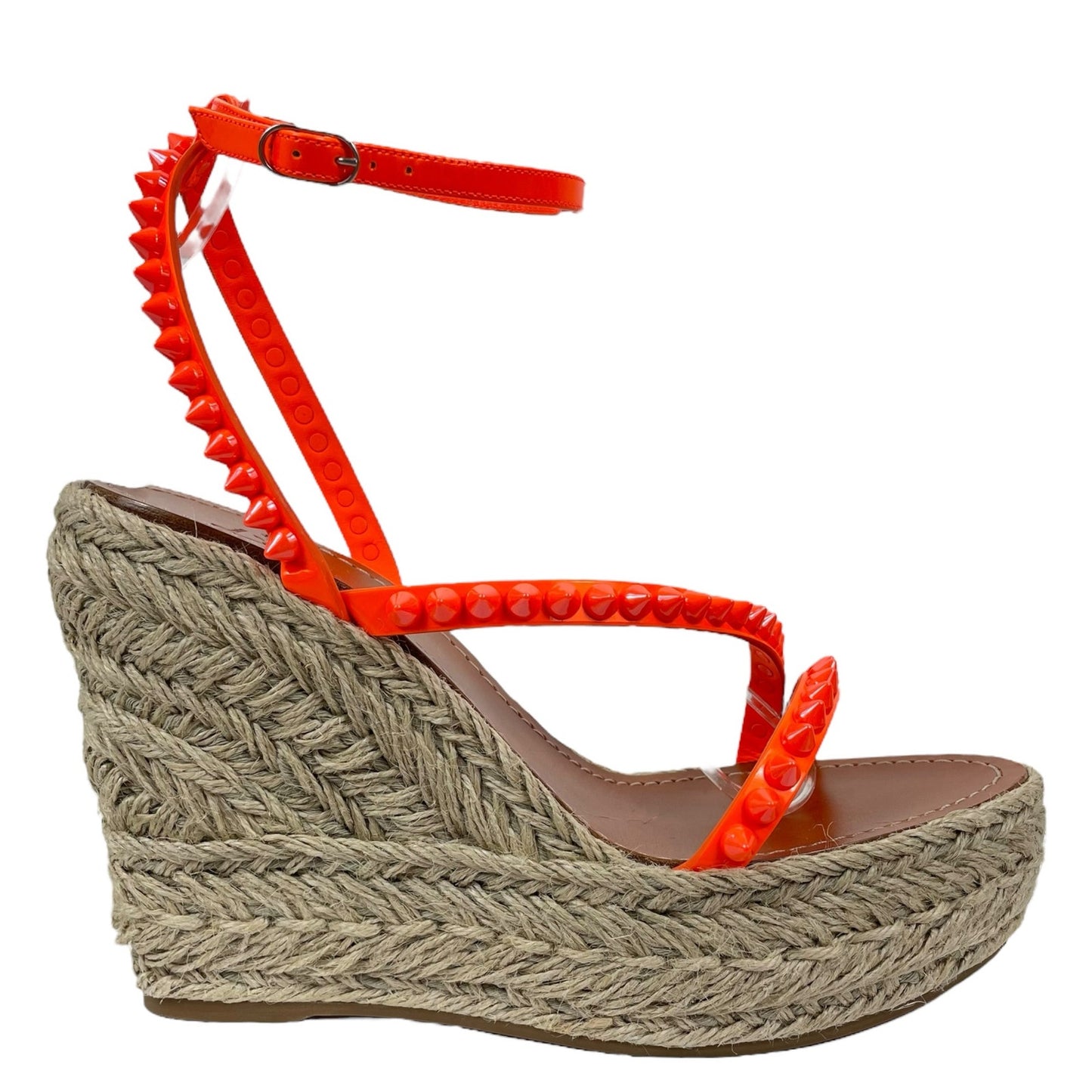Christian Louboutin Mafaldina Zeppa 120 Wedge Sandal Orange Size 40