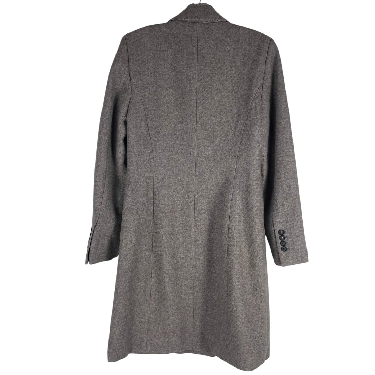 Zara Monteco Wool Blend Double Breasted Coat Ash Brown Size M