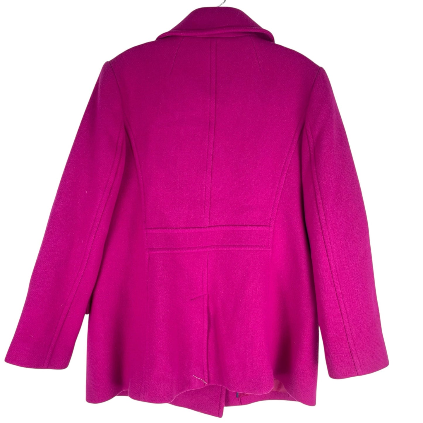 NEW Talbots Wool Blend Double Breasted Pea Coat Hot Pink Size 12