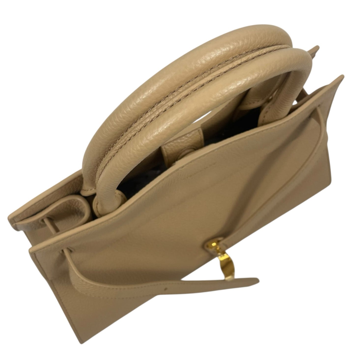 Veronica Beard Dash Bag Tan Pebble Leather Belted Handbag Sand