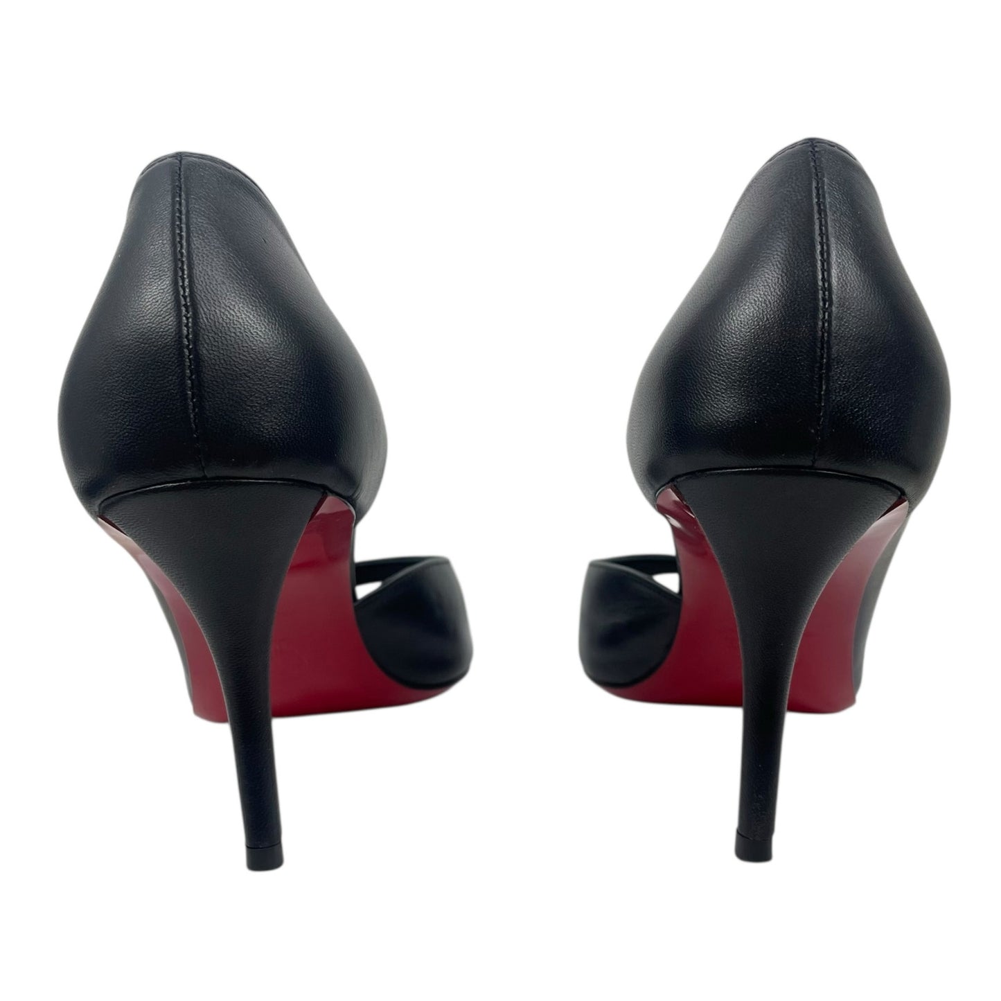 Christian Louboutin Open Apostropha 80 d'Orsay Leather Pump Black Size 38