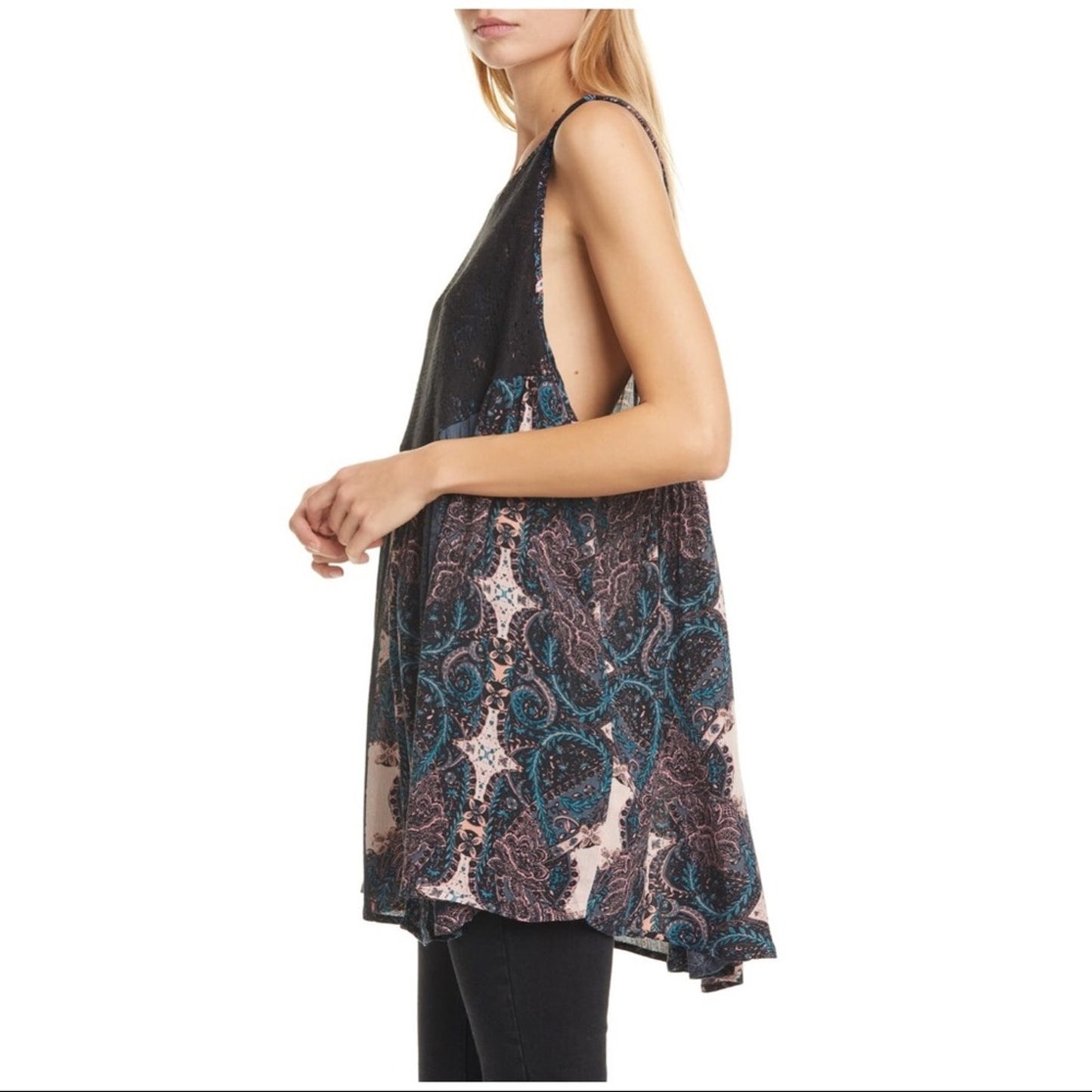 Free People Count Me In Trapeze Mini Dress Black Size XS