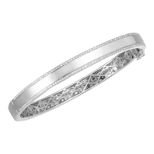 Ring Concierge Diamond Border Bangle 14K White Gold 16cm