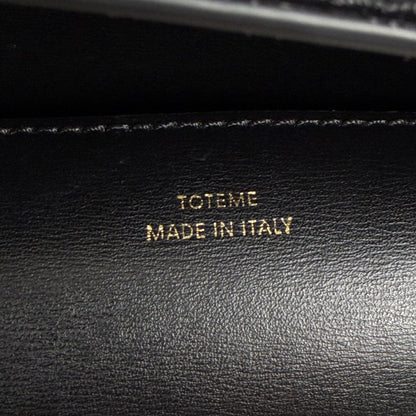 Toteme T Lock Leather Top Handle Satchel Bag Black Gold