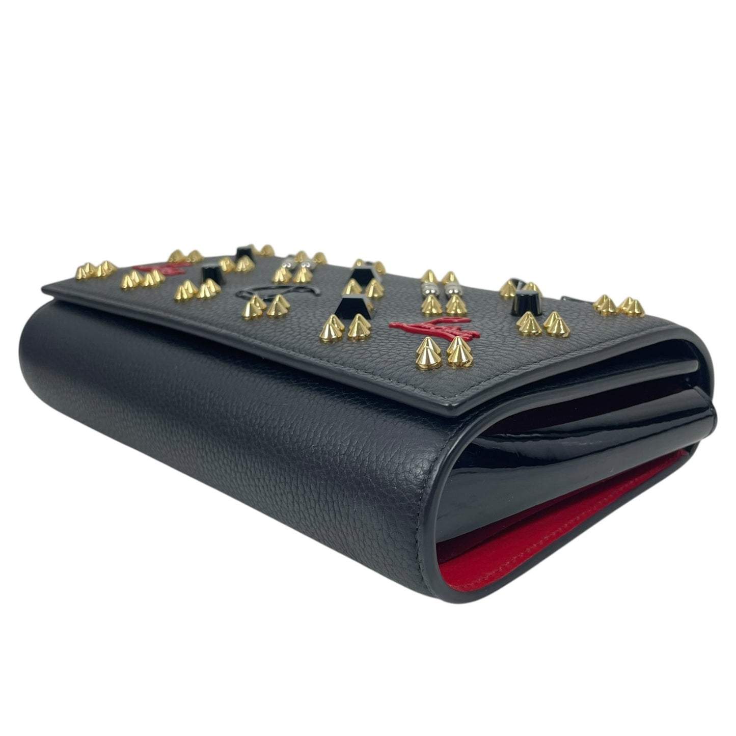 Christian Louboutin Paloma Loubinthesky Clutch Wallet on Chain Black Multi