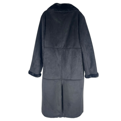 Lauren Ralph Lauren Double Breasted Faux Shearling Coat Black Size XL