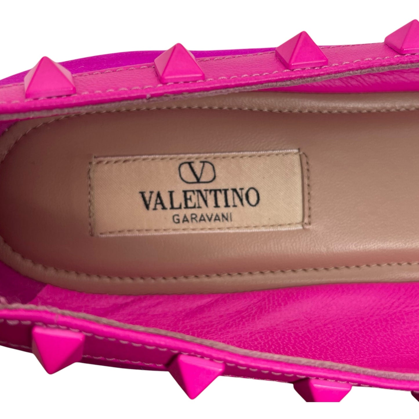 Valentino Garavani Rockstud Satin Ballet Flat Pink Size 41