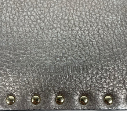 Valentino Garavani Rockstud Large Metallic Envelop Clutch Bag Bronze