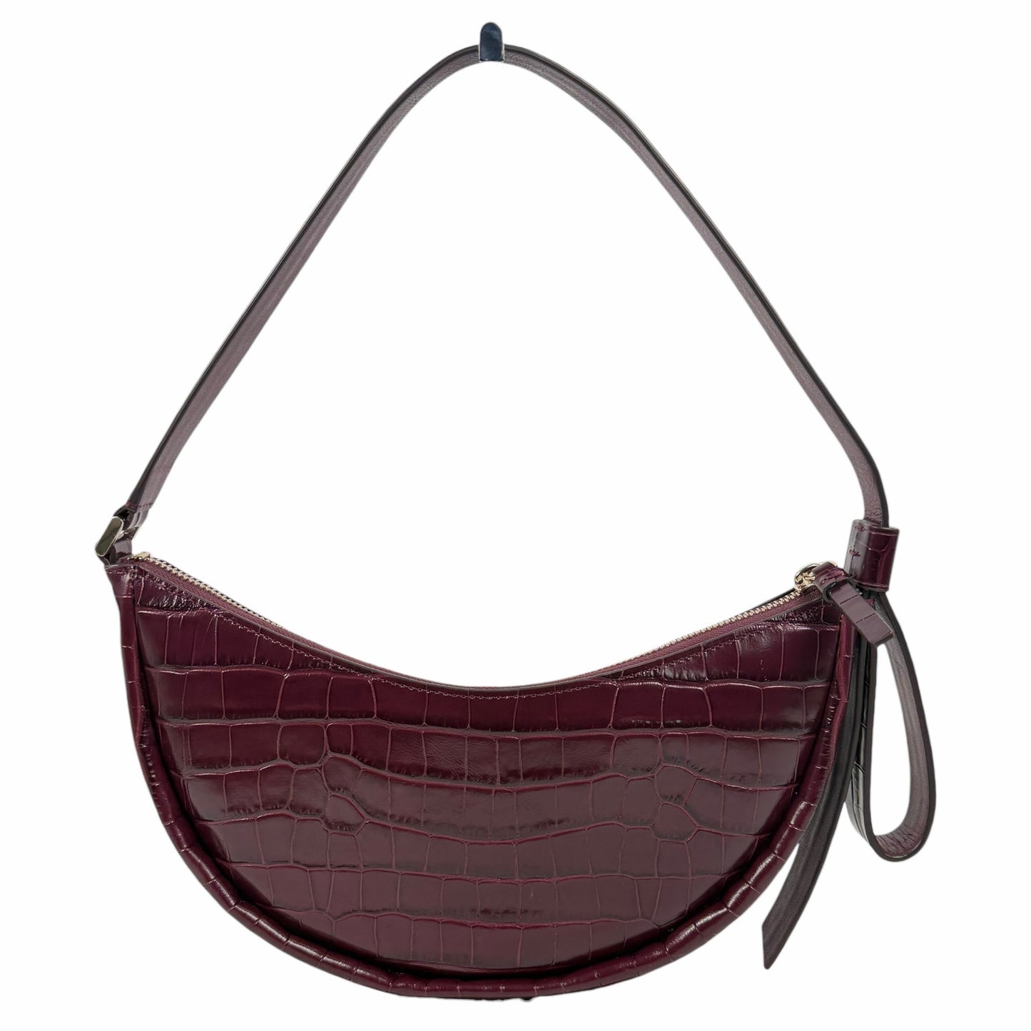 Kate Spade Smile Croc Embossed Leather Small Shoulder Bag Red