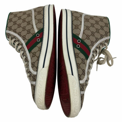Gucci GG 1977 Tennis Sneakers Lace Up Beige Ebony Original Size 11.5/ 12