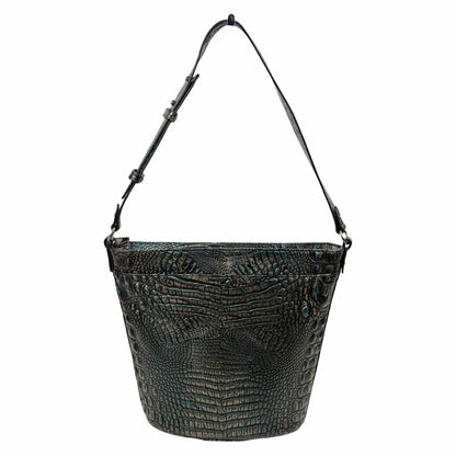 Brahmin Quinn Agata Melbourne Bucket Bag Metallic Green