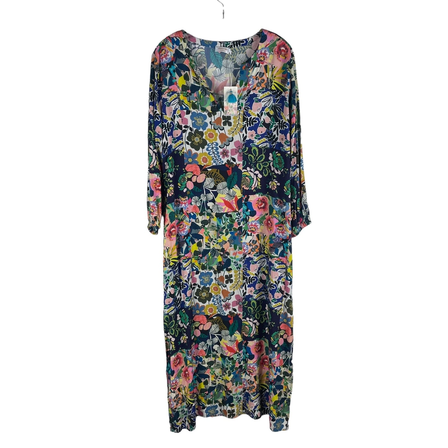 Johnny Was Puff Sleeve Maxi Dress Swim Cover Up Layla Print Size L