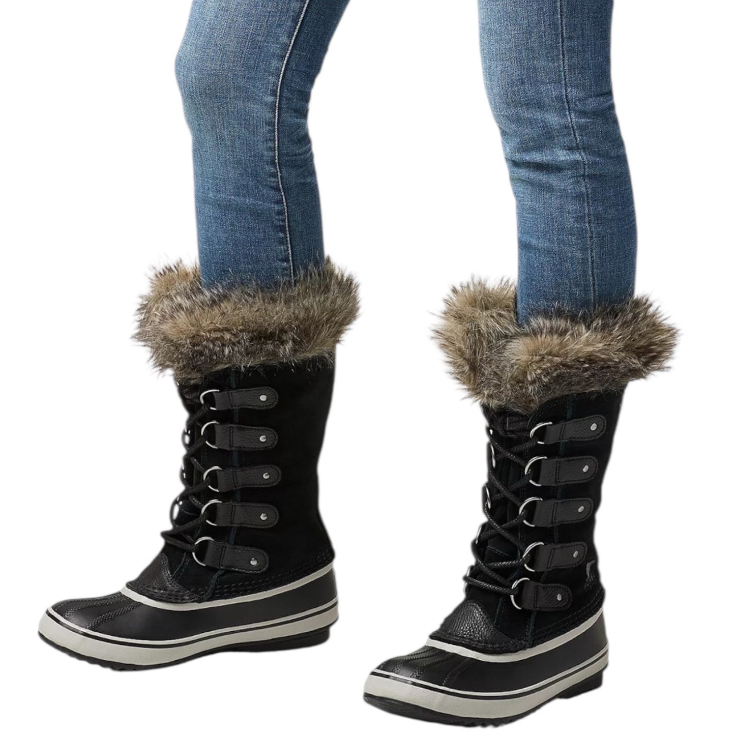 Sorel Joan of Arctic Waterproof Snow Boots Faux Fur Black Size 7
