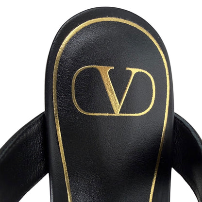 Valentino Garavani Roman Stud Ankle Strap Leather Sandal Black Size 36