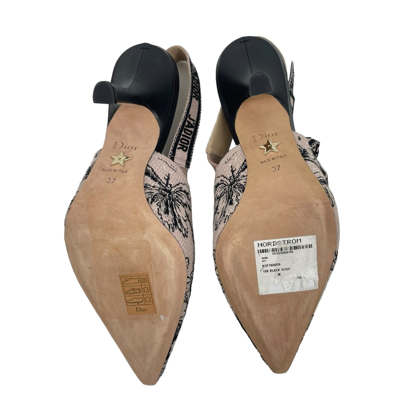 Christian Dior Jardin Botaniqu J'Adior Slingback 100mm Pumps Nude Size 37