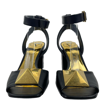 Valentino Garavani One Stud 90 Ankle Strap Sandals Black Size 36.5