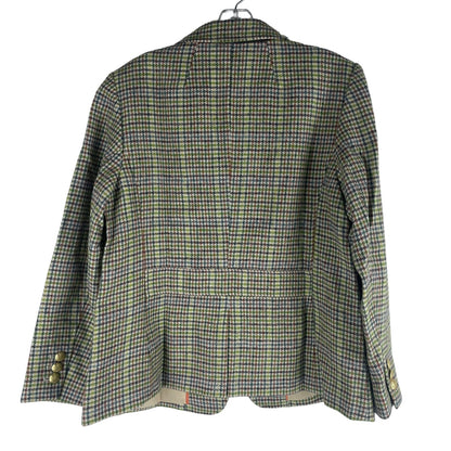 Talbots Classic Shetland Blazer Jacket Morning Plaid Green Size 14P