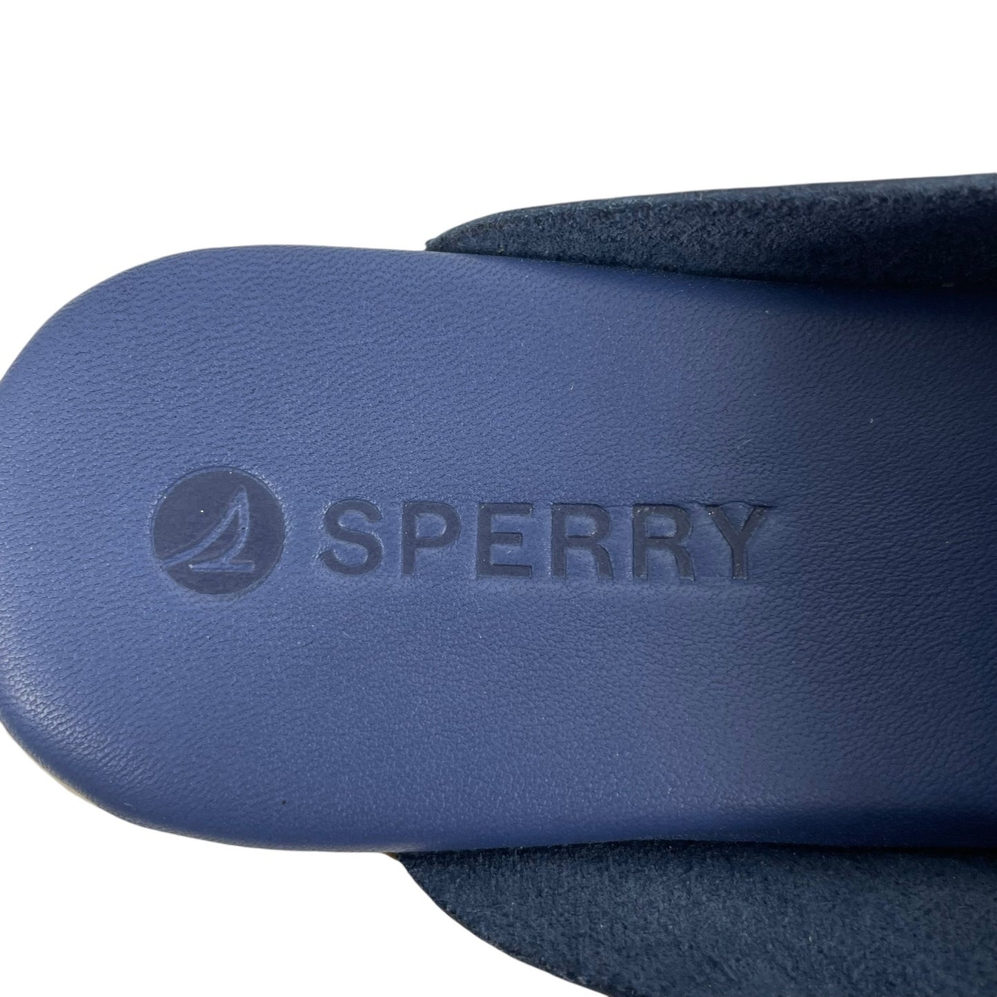 Sperry Mulefish Leather Boat Shoe Slip On Mules Slide Blue Size 7.5M