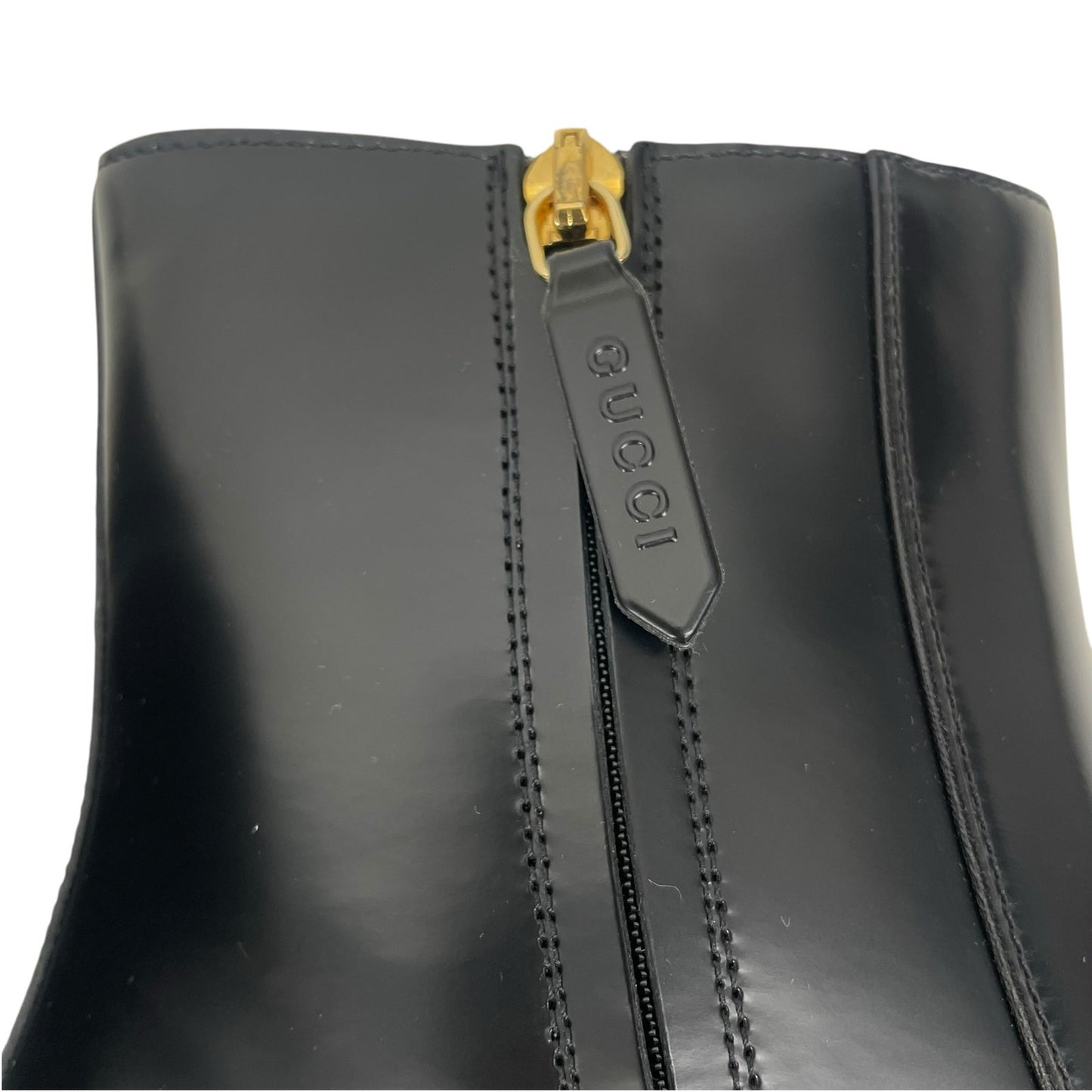 Gucci Magnum Calf Leather Horsebit Lug Sole Boots Black Size 40